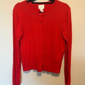 H&M Red Knit Cardigan - M